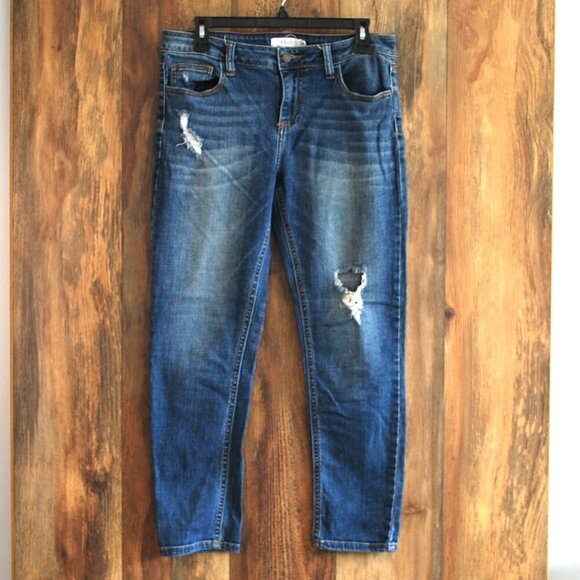 Cello Women's Jeans Mid Rise Distressed 9 - Picture 1 of 7